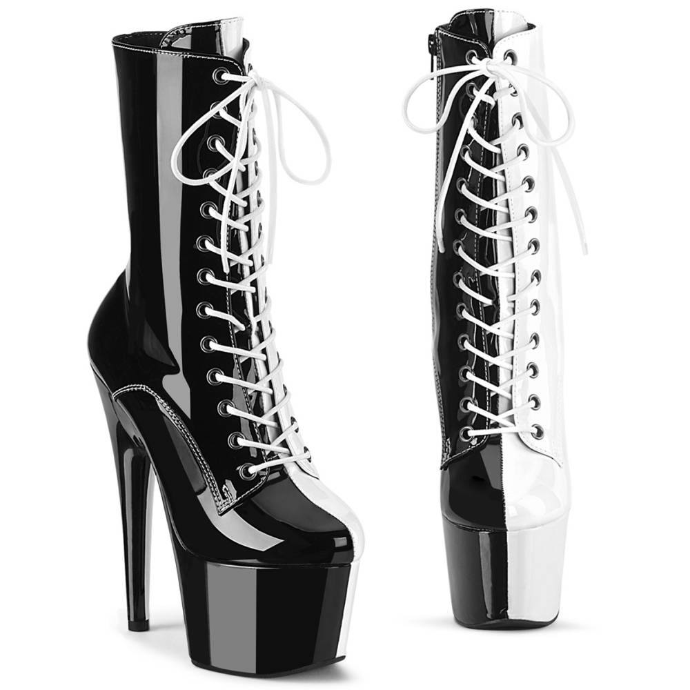 Pleaser - ADORE1040TT Bottes de plateforme, Pole dance chaussures - Noir/Blanc Product image